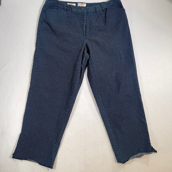 Talbots Woman Capri Pant Woman 14W Stretch Classic Fit Crop Navy Diamond Print - Picture 1 of 14